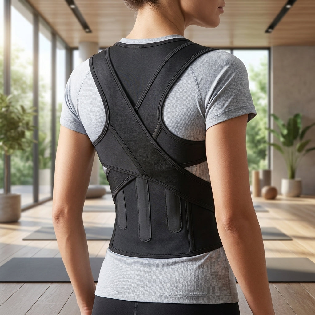 Adjustable Posture Corrector for Men & Women, Upper Back Brace, Shoulder Support, Breathable Back Straightener for Hunchback, Rounded Shoulders & Poor Posture