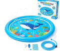 68" Kids Splash Pad Sprinkler for Outdoor Summer Water Play, Non-Slip Splash Mat with Sprinkler, Backyard Water Toy for Toddlers & Children Ages 3+