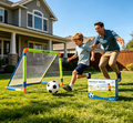 Kids Soccer Goal Set with Ball & Pump, Portable Foldable Soccer Net for Backyard Indoor & Outdoor Play, Sports Training Toy for Boys & Girls Ages 3-10